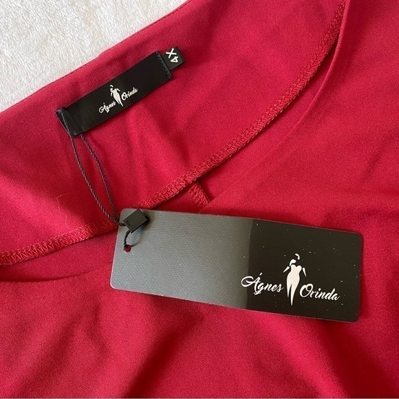 Agnes Orinda Plus Size Summer Solid Short Sleeve Knot Waist Peplum Top Size 4X - Picture 6 of 8